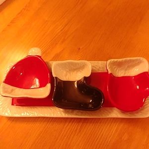 Christmas tray n bowls
